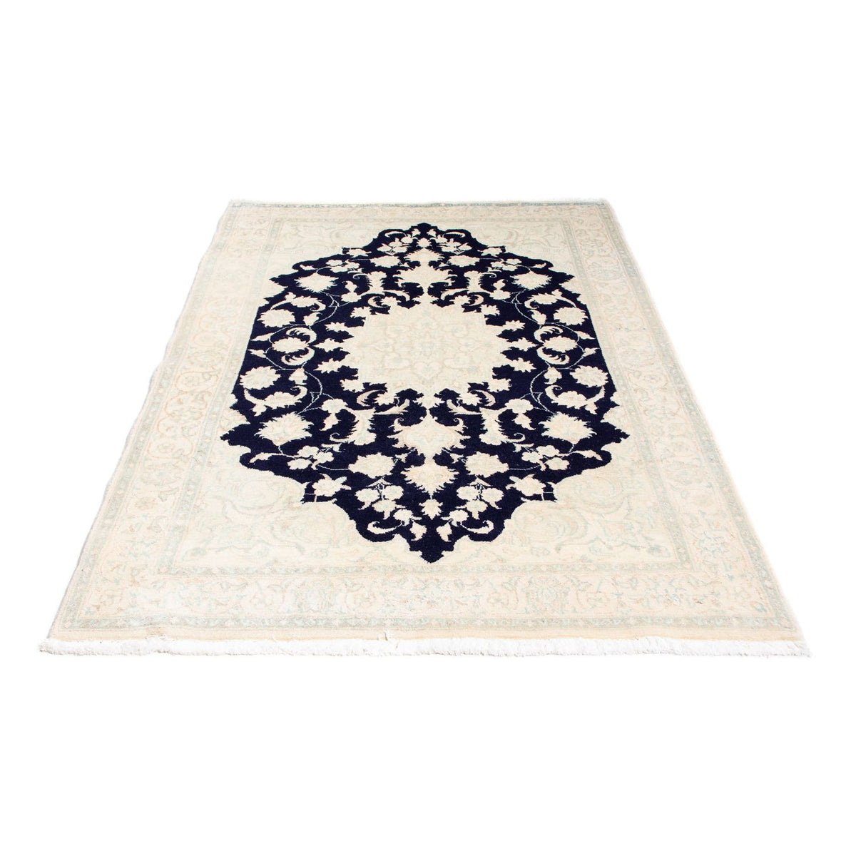 Tapis persan - Nain - Royal - 198 x 123 cm - beige