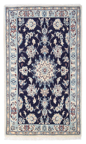 Tapis persan - Nain - Royal - 94 x 56 cm - bleu foncé