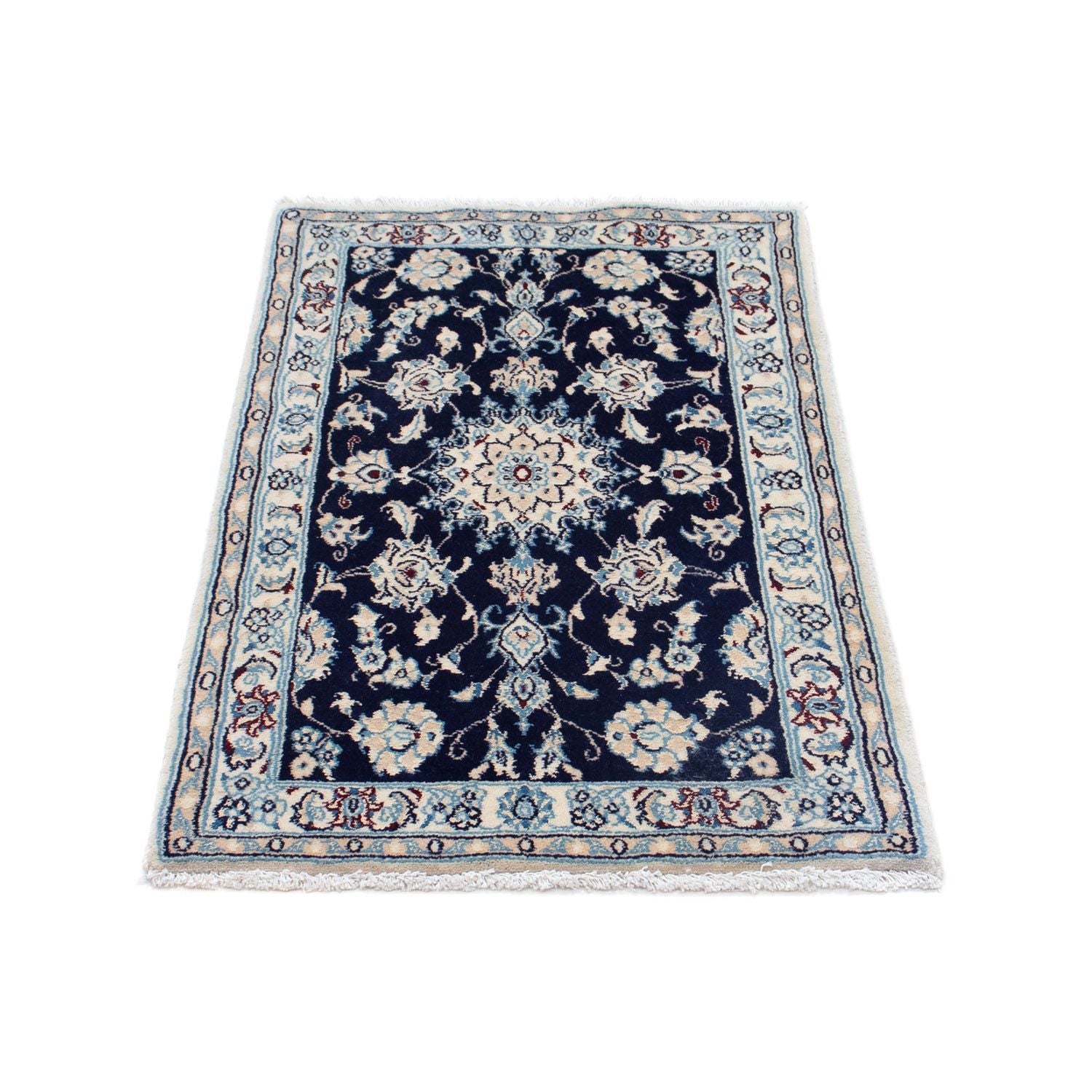 Tapis persan - Nain - Royal - 94 x 56 cm - bleu foncé