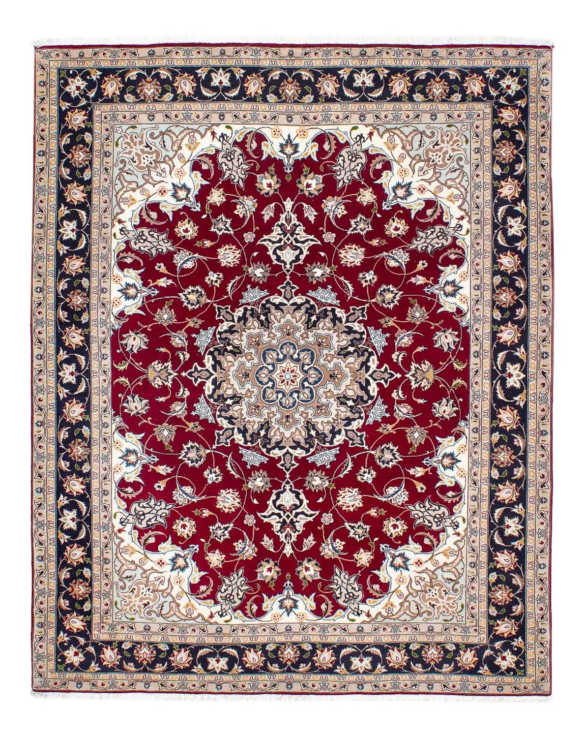 Tapis persan - Tabriz - Royal - 195 x 153 cm - rouge foncé