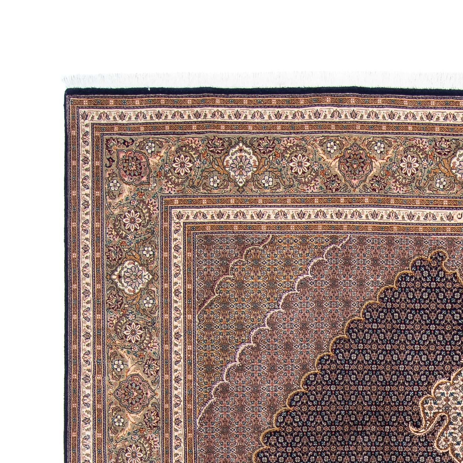 Tapis persan - Tabriz - 295 x 203 cm - bleu foncé