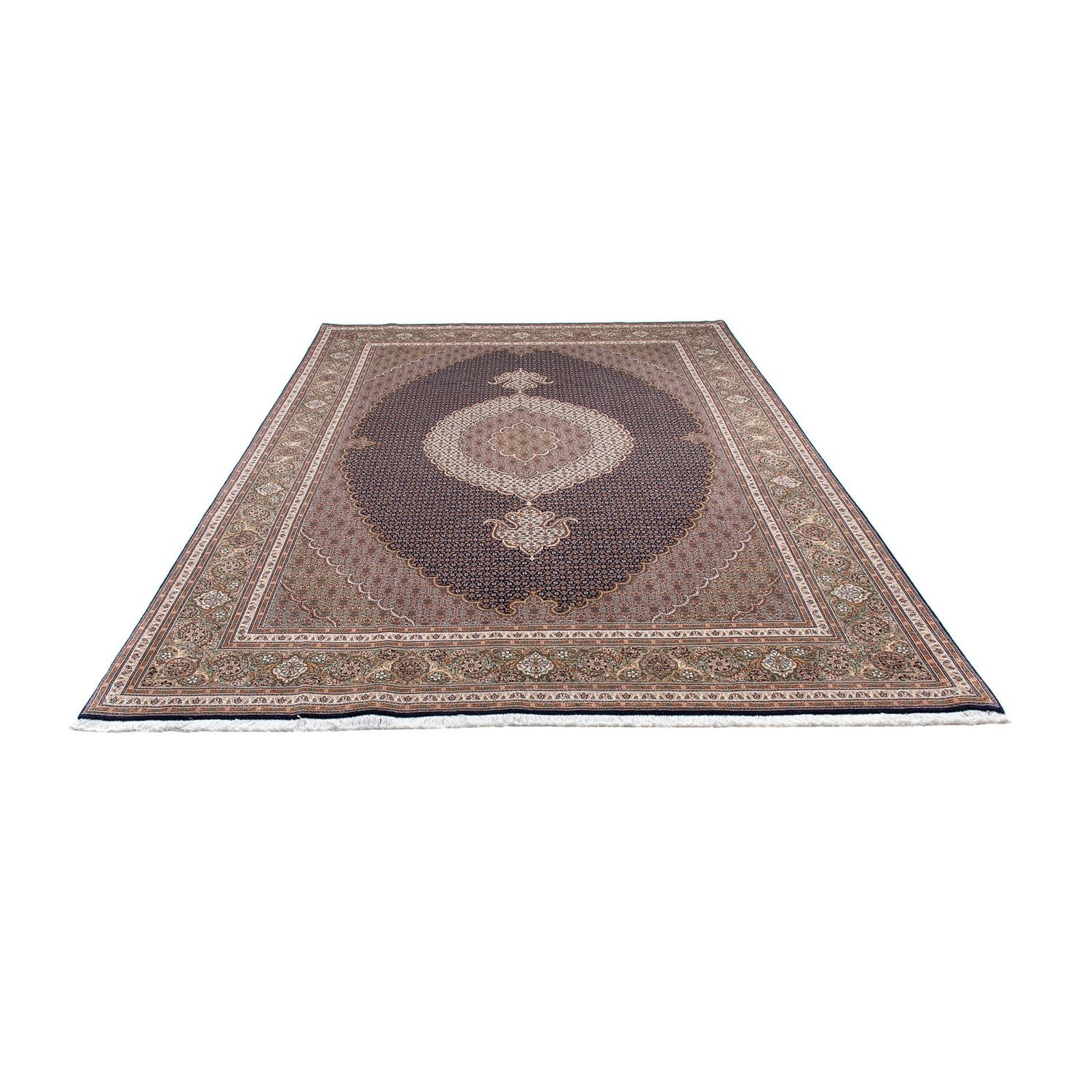 Tapis persan - Tabriz - 295 x 203 cm - bleu foncé