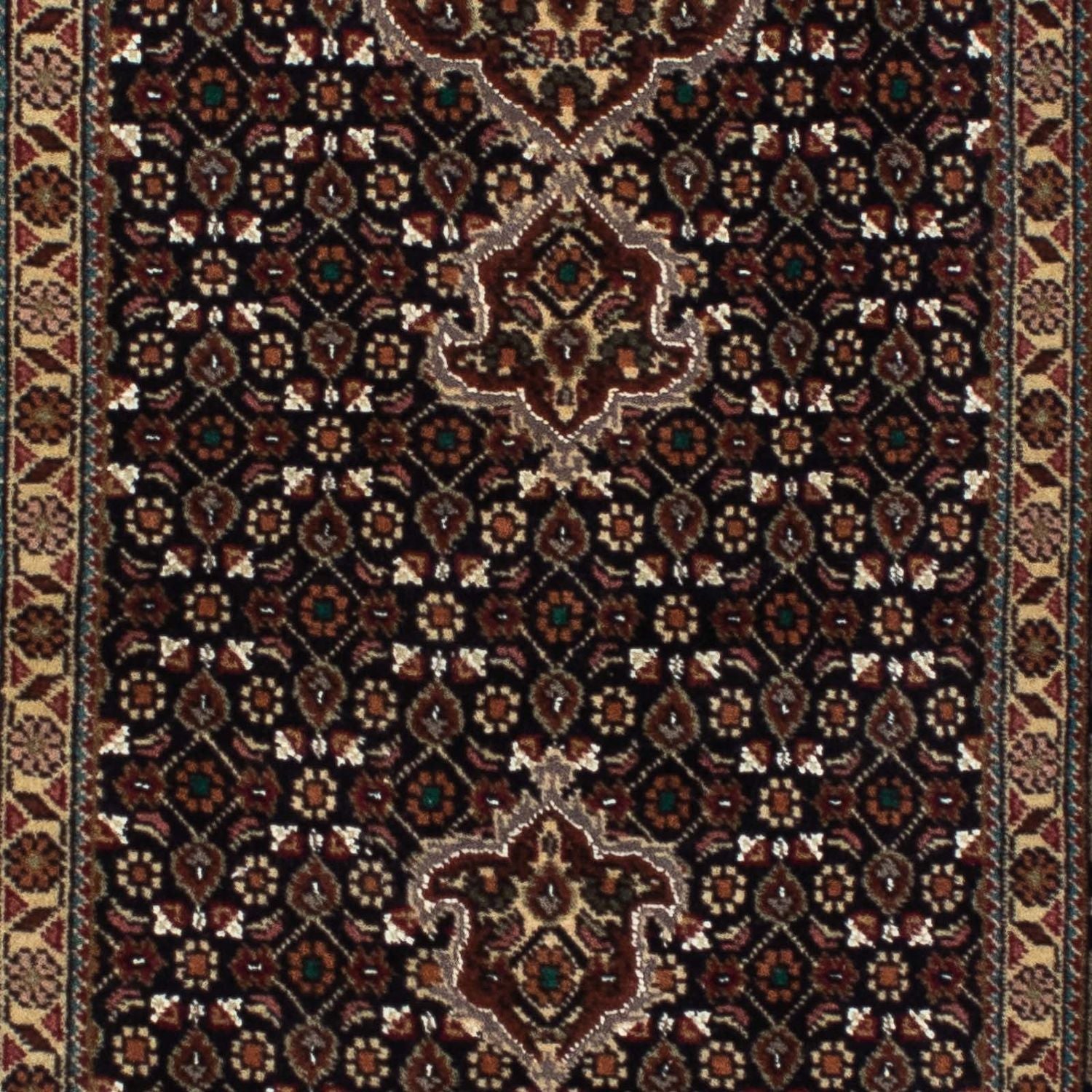 Tapis de couloir Tapis persan - Tabriz - 201 x 77 cm - bleu foncé