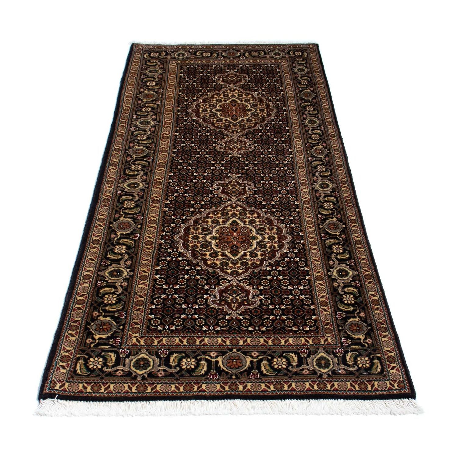 Tapis de couloir Tapis persan - Tabriz - 201 x 77 cm - bleu foncé