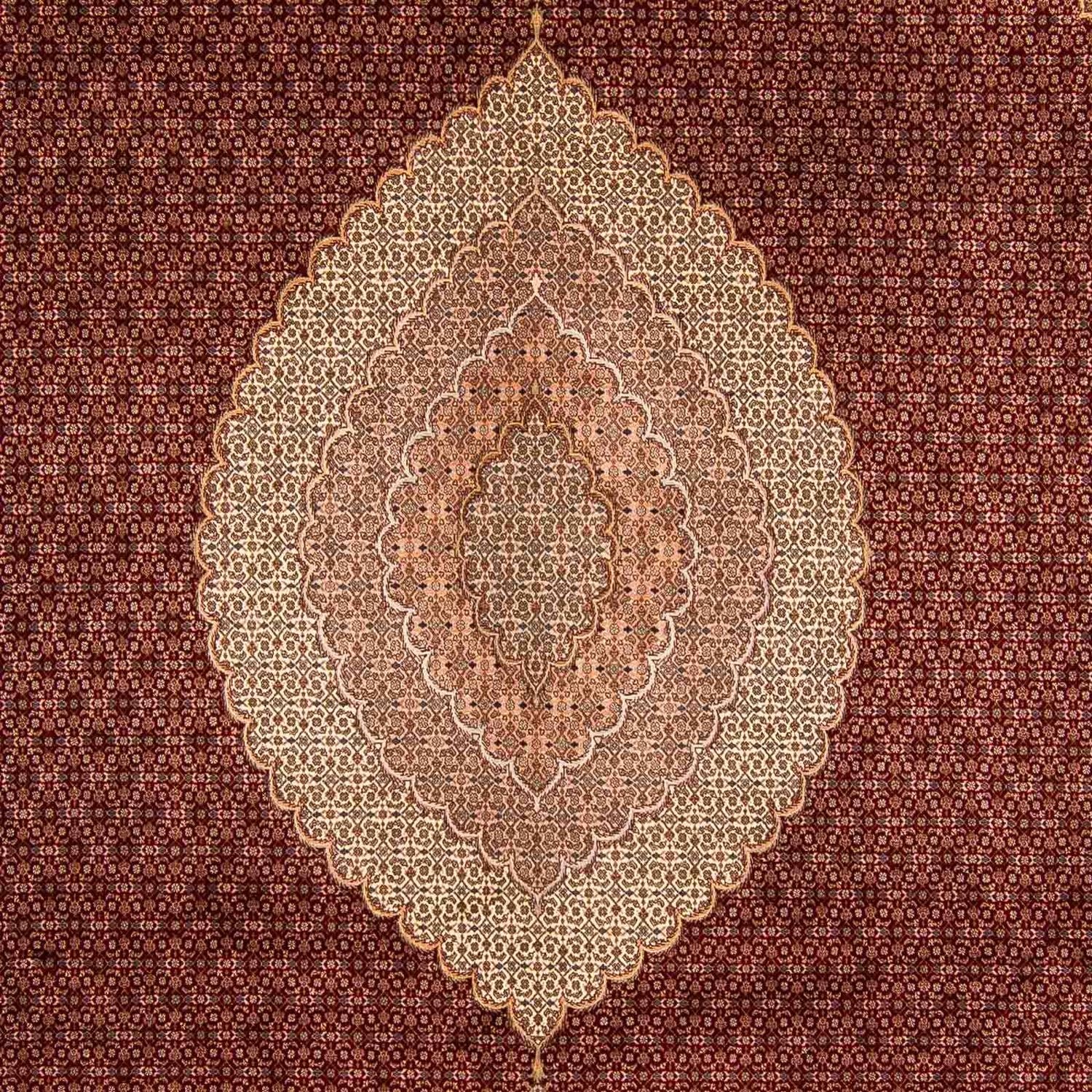 Tapis persan - Tabriz - 400 x 298 cm - rouge foncé