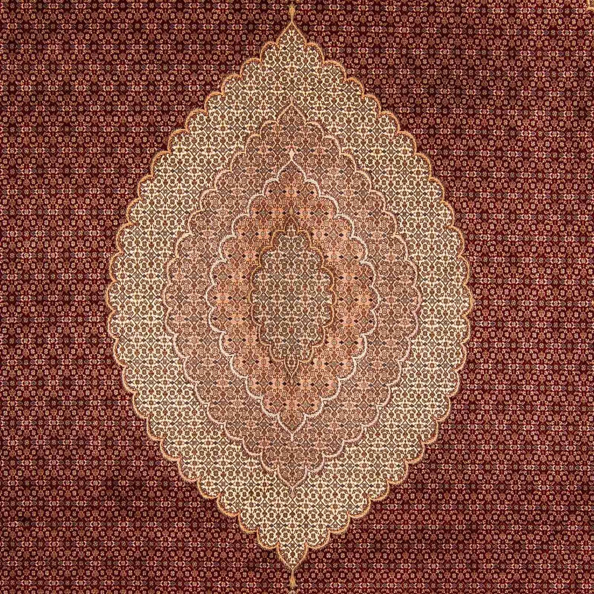 Tapis persan - Tabriz - 400 x 298 cm - rouge foncé