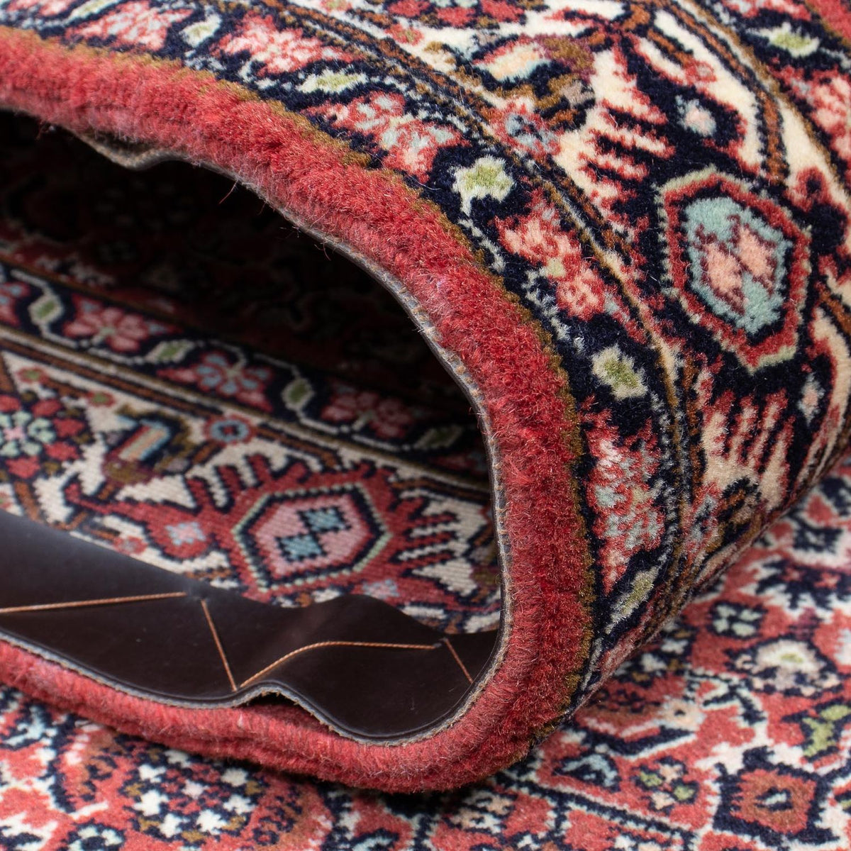 Tapis de couloir Tapis persan - Bidjar - 400 x 88 cm - rouge clair