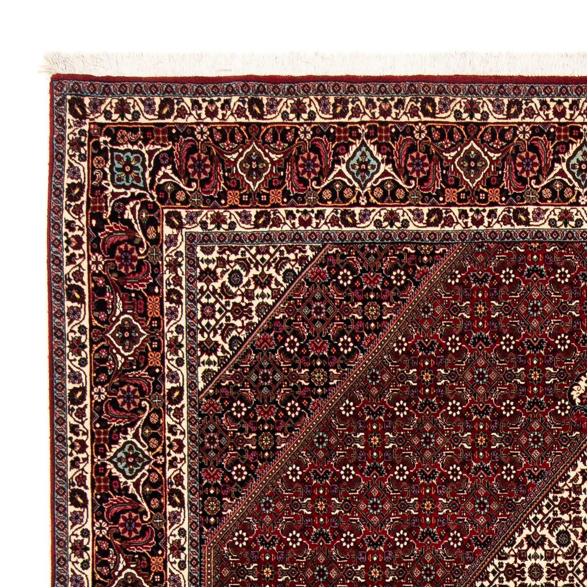 Tapis persan - Bidjar - 257 x 204 cm - rouge foncé