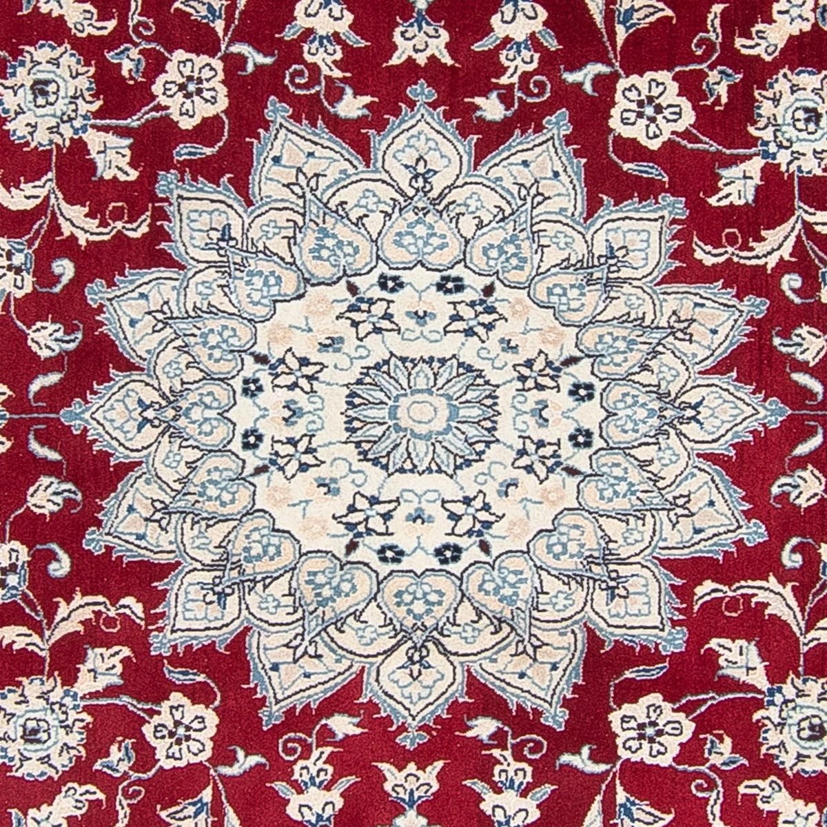 Tapis persan - Nain ronde  - 248 x 248 cm - rouge foncé