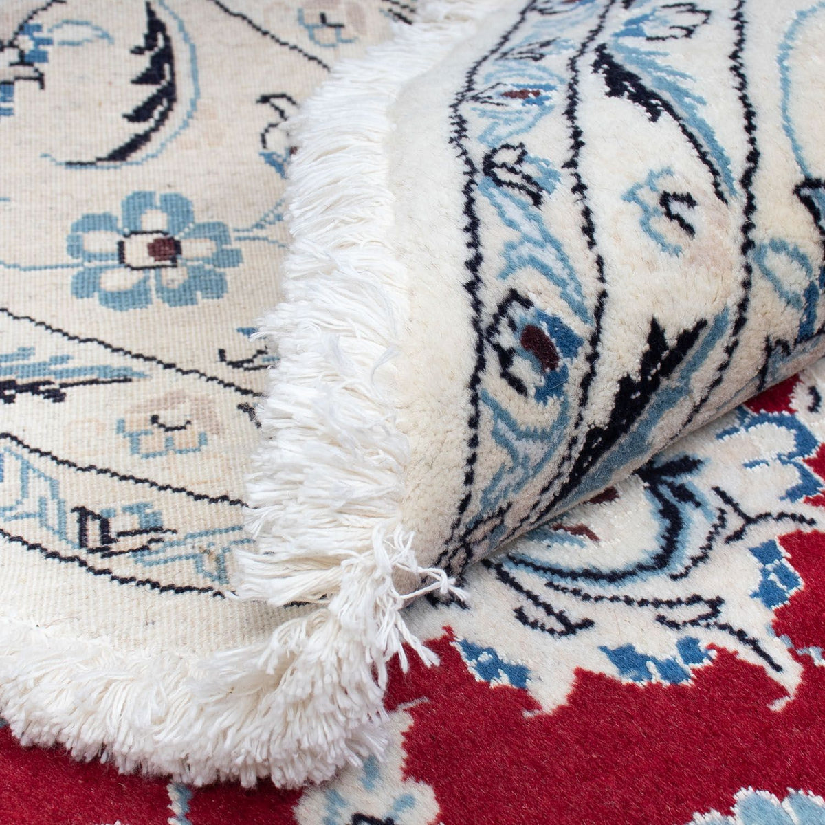 Tapis persan - Nain ronde  - 248 x 248 cm - rouge foncé