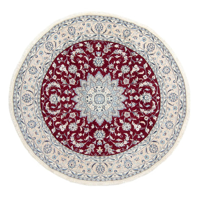 Tapis persan - Nain ronde  - 250 x 250 cm - rouge foncé