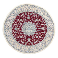 Tapis persan - Nain ronde  - 250 x 250 cm - rouge foncé