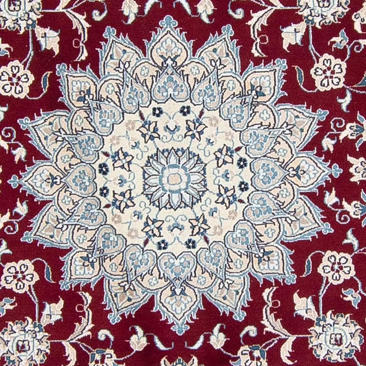 Tapis persan - Nain ronde  - 250 x 250 cm - rouge foncé