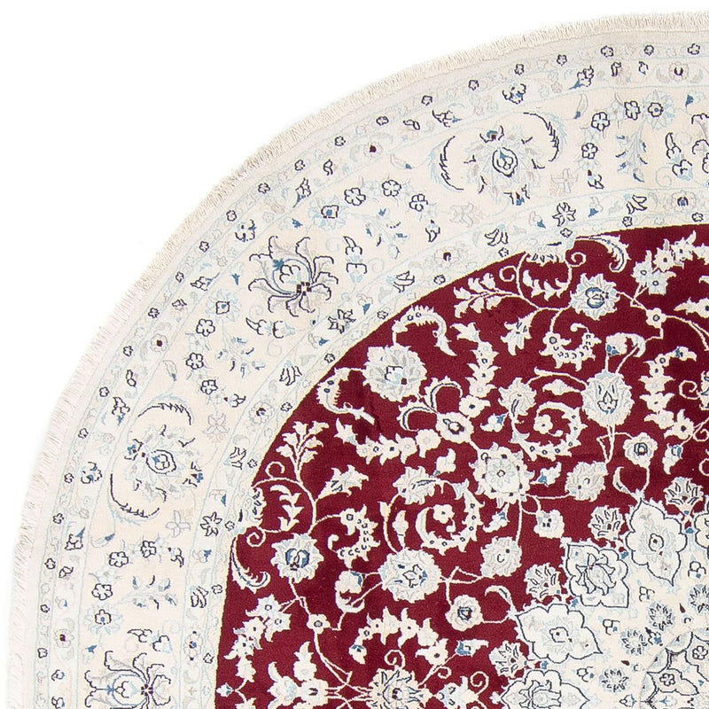 Tapis persan - Nain ronde  - 300 x 300 cm - rouge foncé