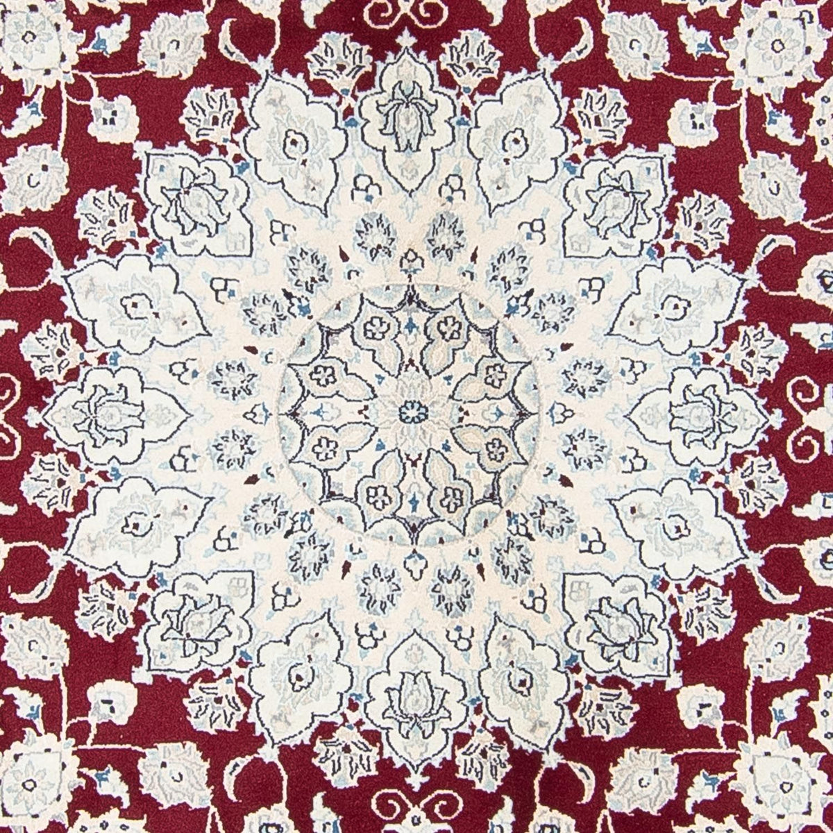 Tapis persan - Nain ronde  - 300 x 300 cm - rouge foncé