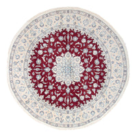 Tapis persan - Nain ronde  - 300 x 300 cm - rouge foncé