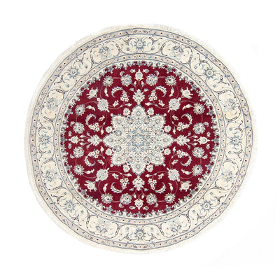 Tapis persan - Nain ronde  - 250 x 250 cm - rouge foncé