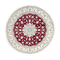 Tapis persan - Nain ronde  - 250 x 250 cm - rouge foncé