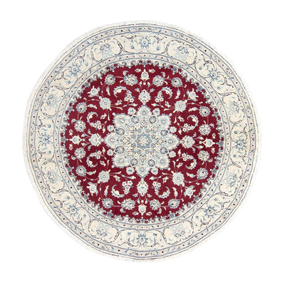 Tapis persan - Nain ronde  - 245 x 245 cm - rouge foncé