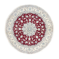 Tapis persan - Nain ronde  - 245 x 245 cm - rouge foncé