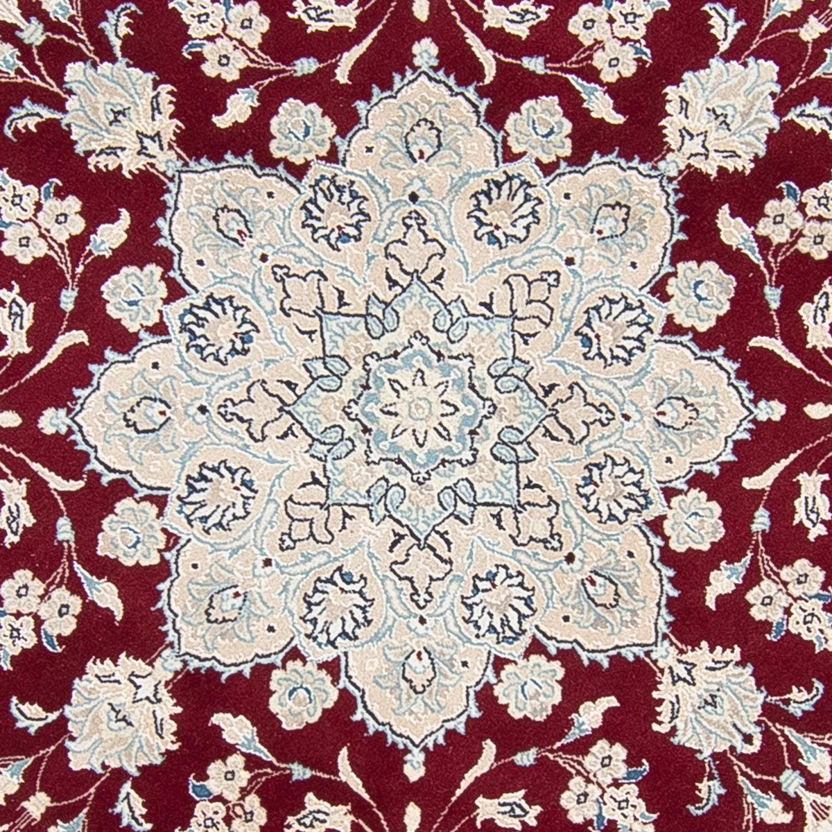 Tapis persan - Nain ronde  - 250 x 250 cm - rouge foncé