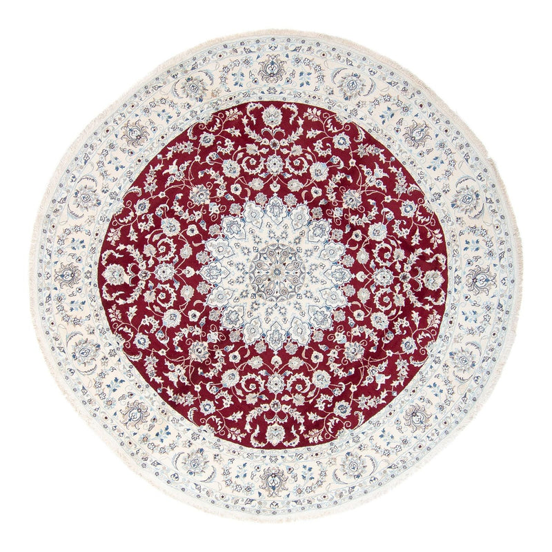 Tapis persan - Nain ronde  - 300 x 300 cm - rouge foncé