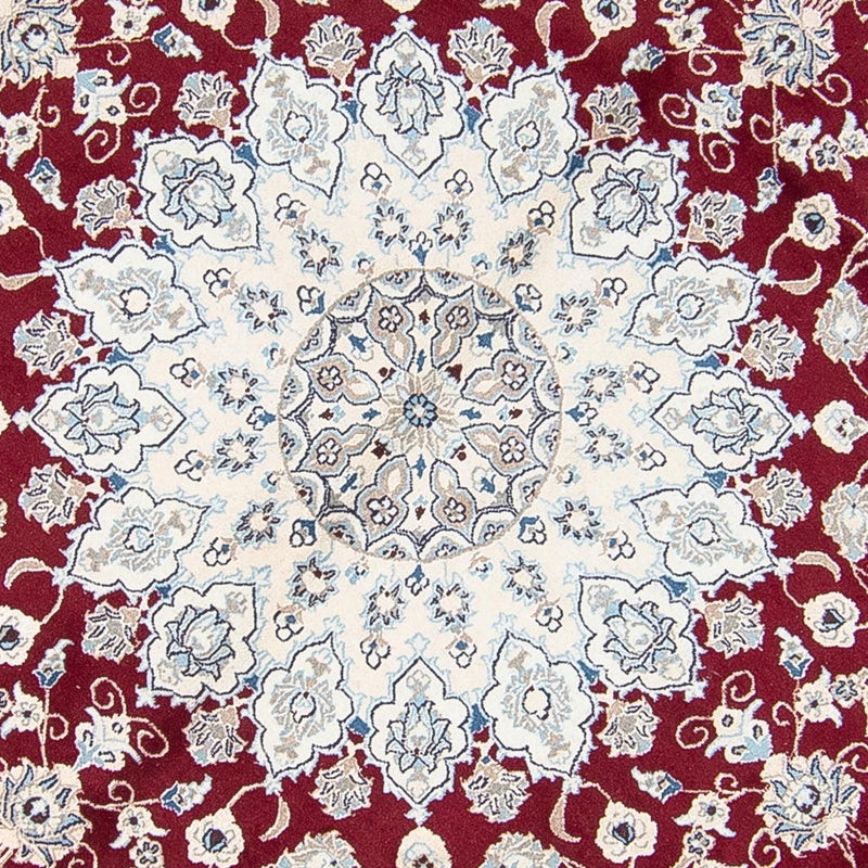 Tapis persan - Nain ronde  - 300 x 300 cm - rouge foncé