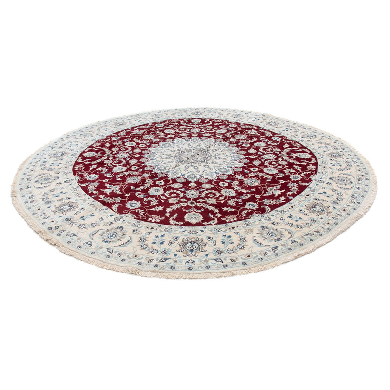Tapis persan - Nain ronde  - 300 x 300 cm - rouge foncé