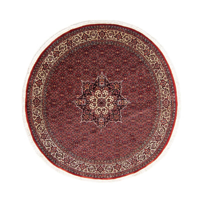 Tapis persan - Bidjar ronde  - 205 x 205 cm - rouge foncé