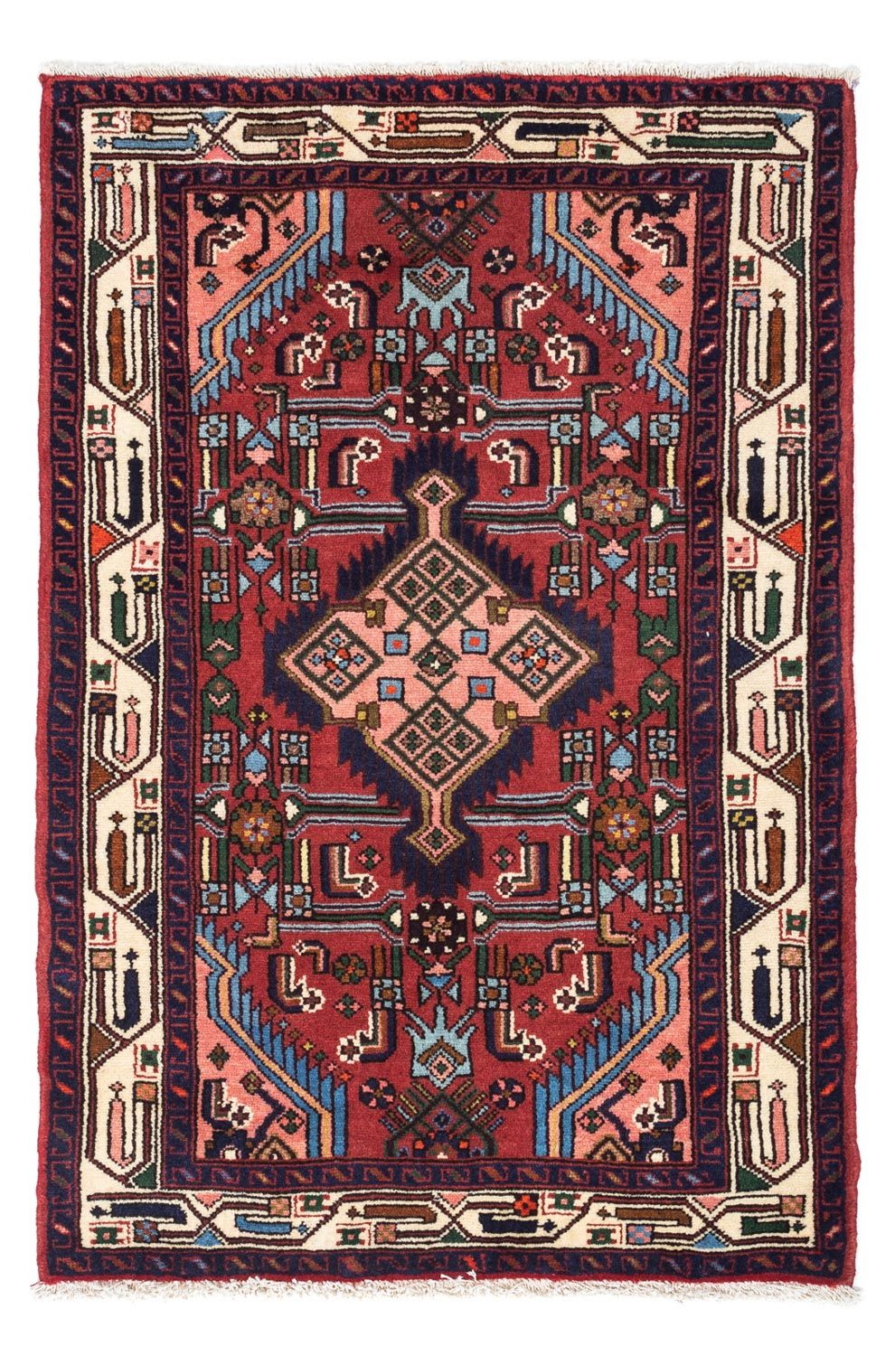 Tapis persan - Nomadic - 125 x 80 cm - rouge foncé