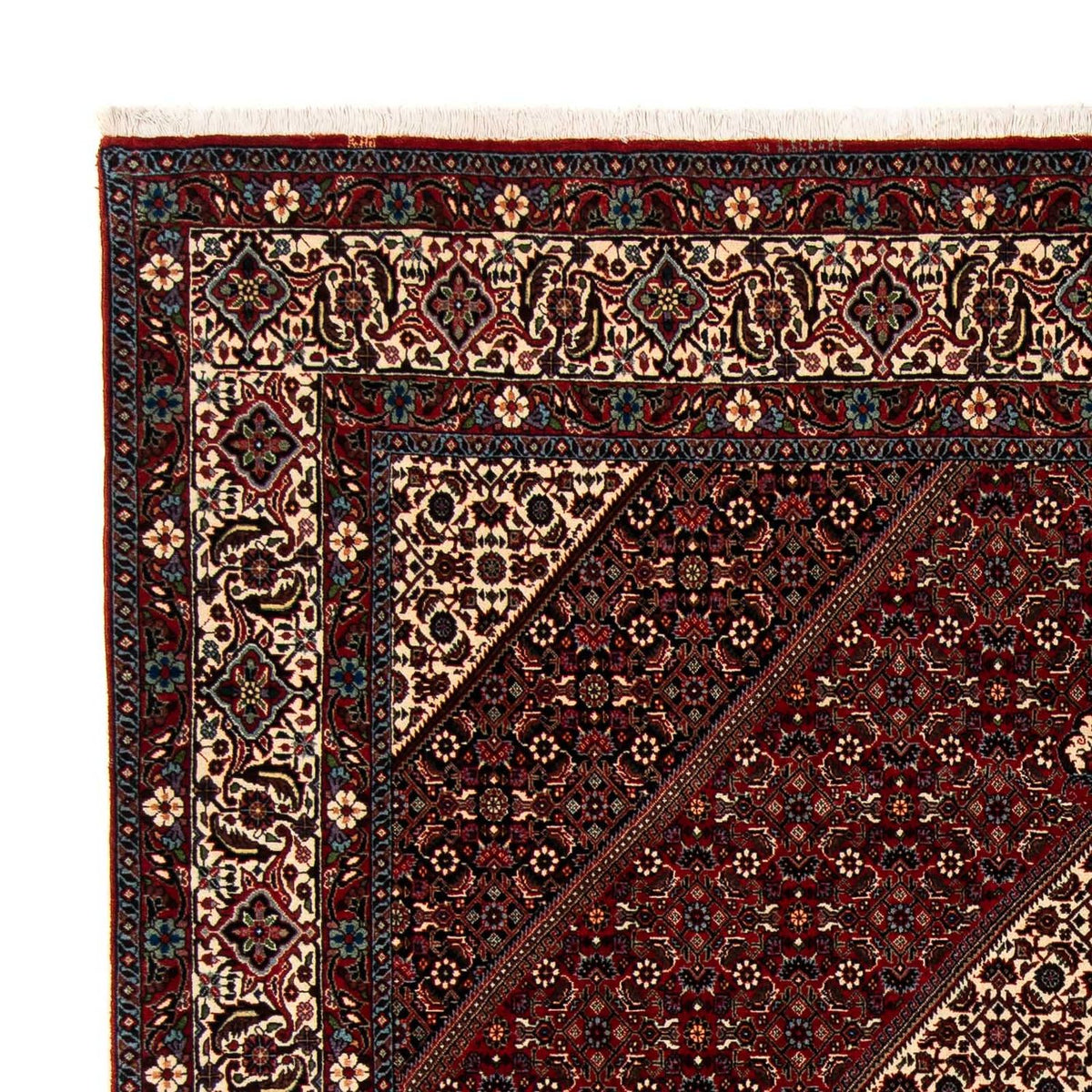 Tapis persan - Bidjar - 251 x 203 cm - rouge foncé