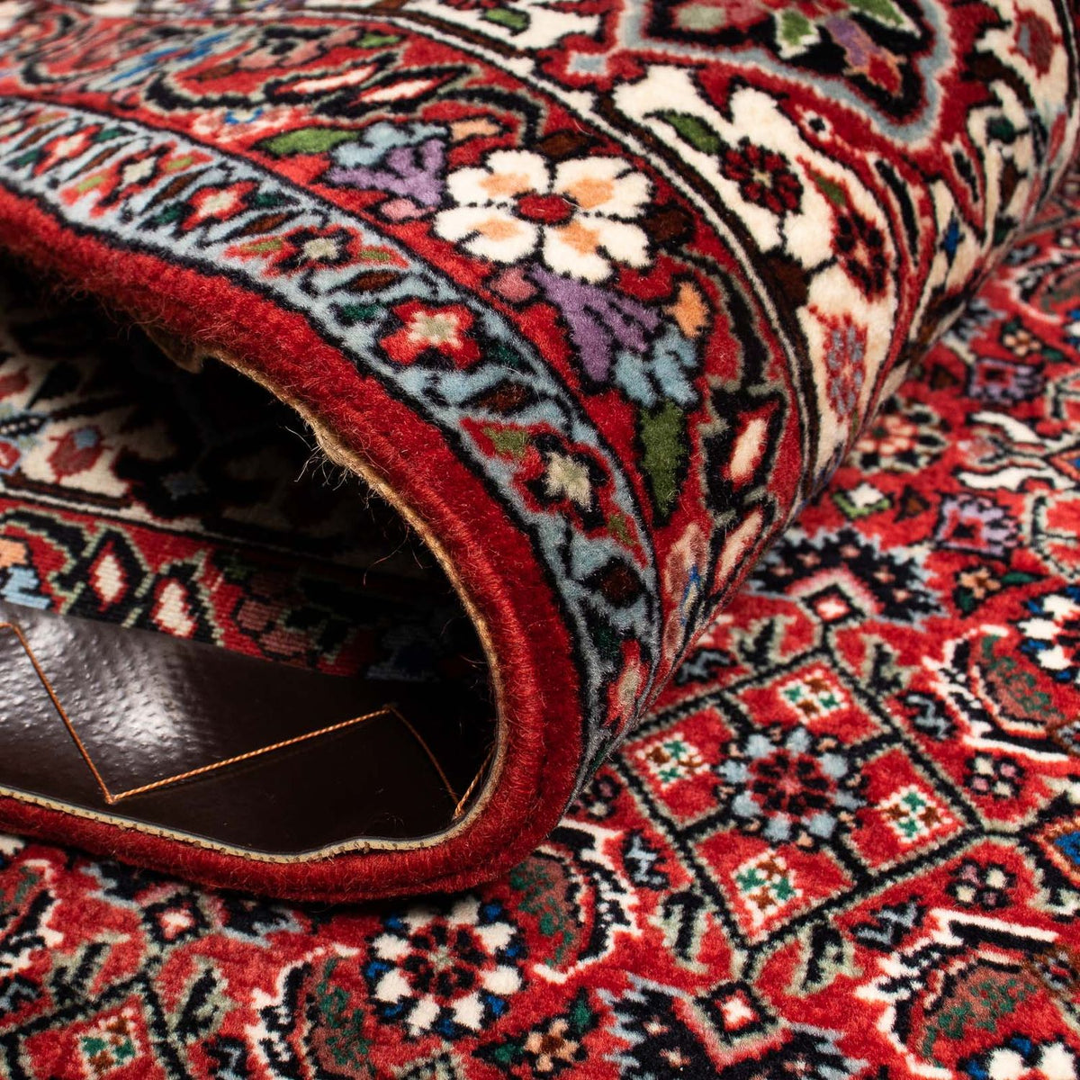 Tapis persan - Bidjar - 251 x 203 cm - rouge foncé