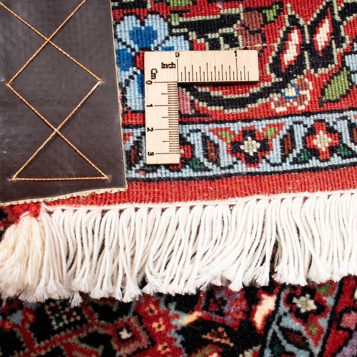 Tapis persan - Bidjar - 251 x 203 cm - rouge foncé