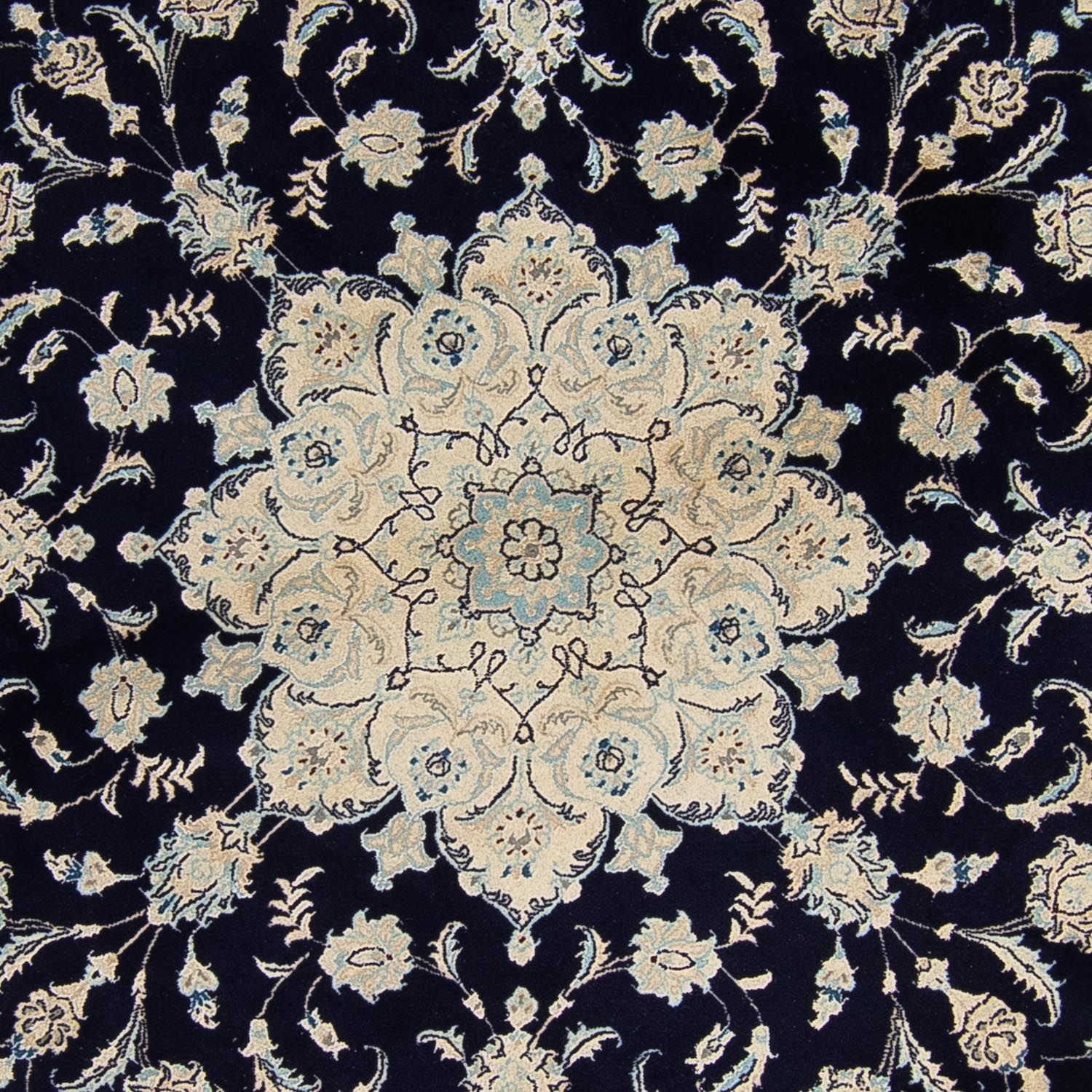 Tapis persan - Nain ronde  - 300 x 300 cm - bleu foncé