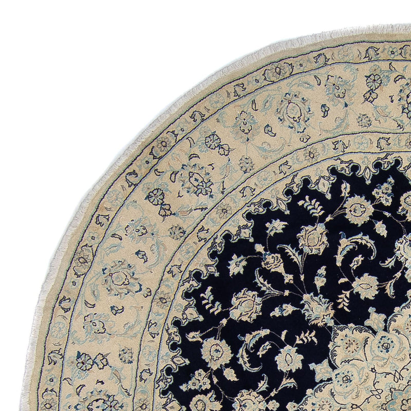 Tapis persan - Nain ronde  - 300 x 300 cm - bleu foncé