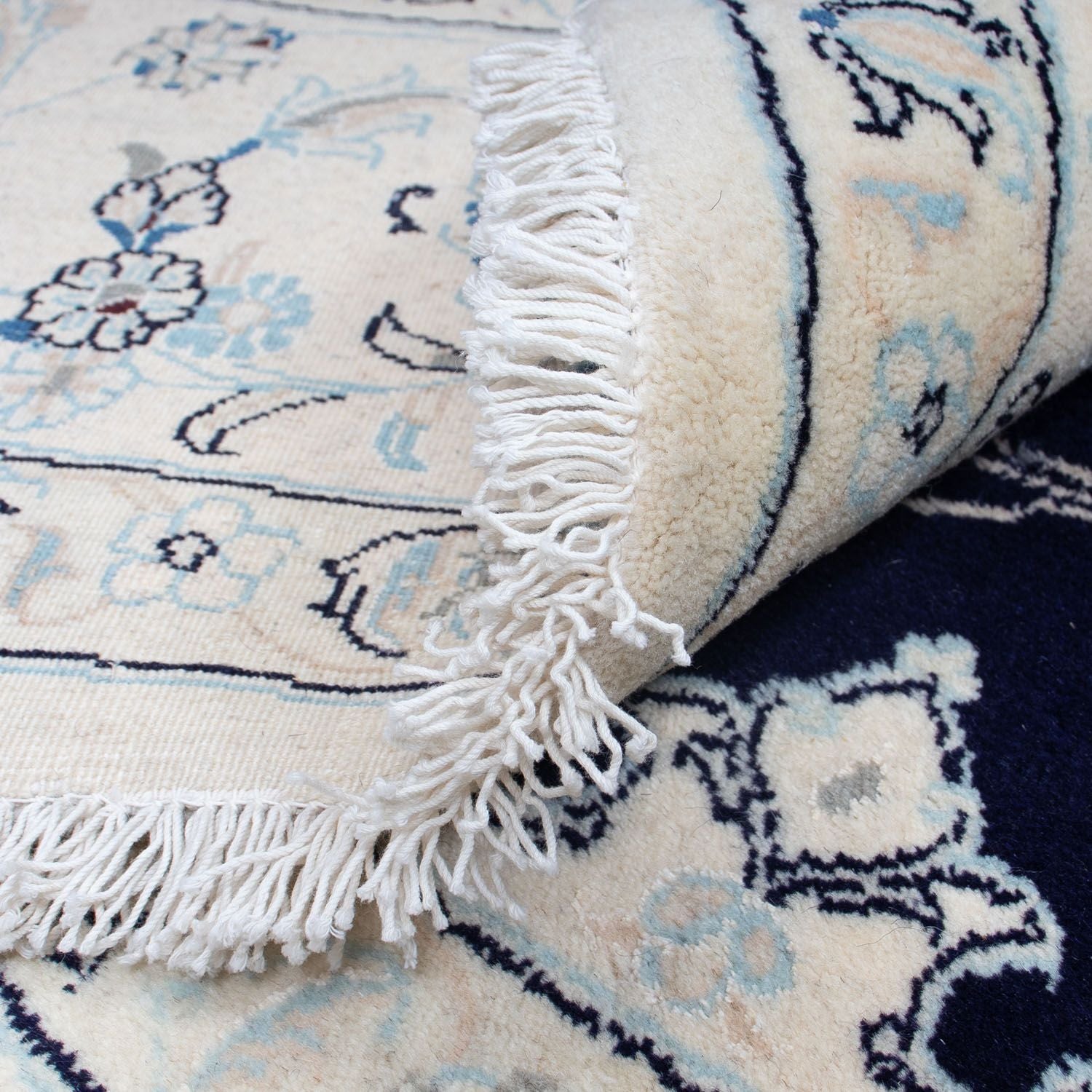 Tapis persan - Nain ronde  - 300 x 300 cm - bleu foncé