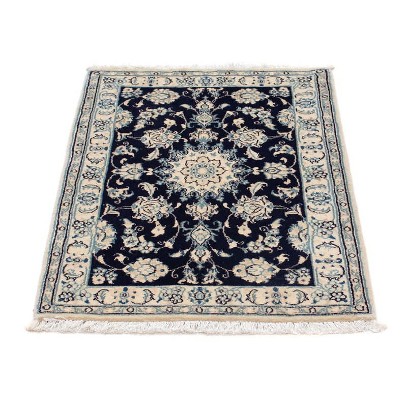 Tapis persan - Nain - Royal - 90 x 60 cm - bleu foncé