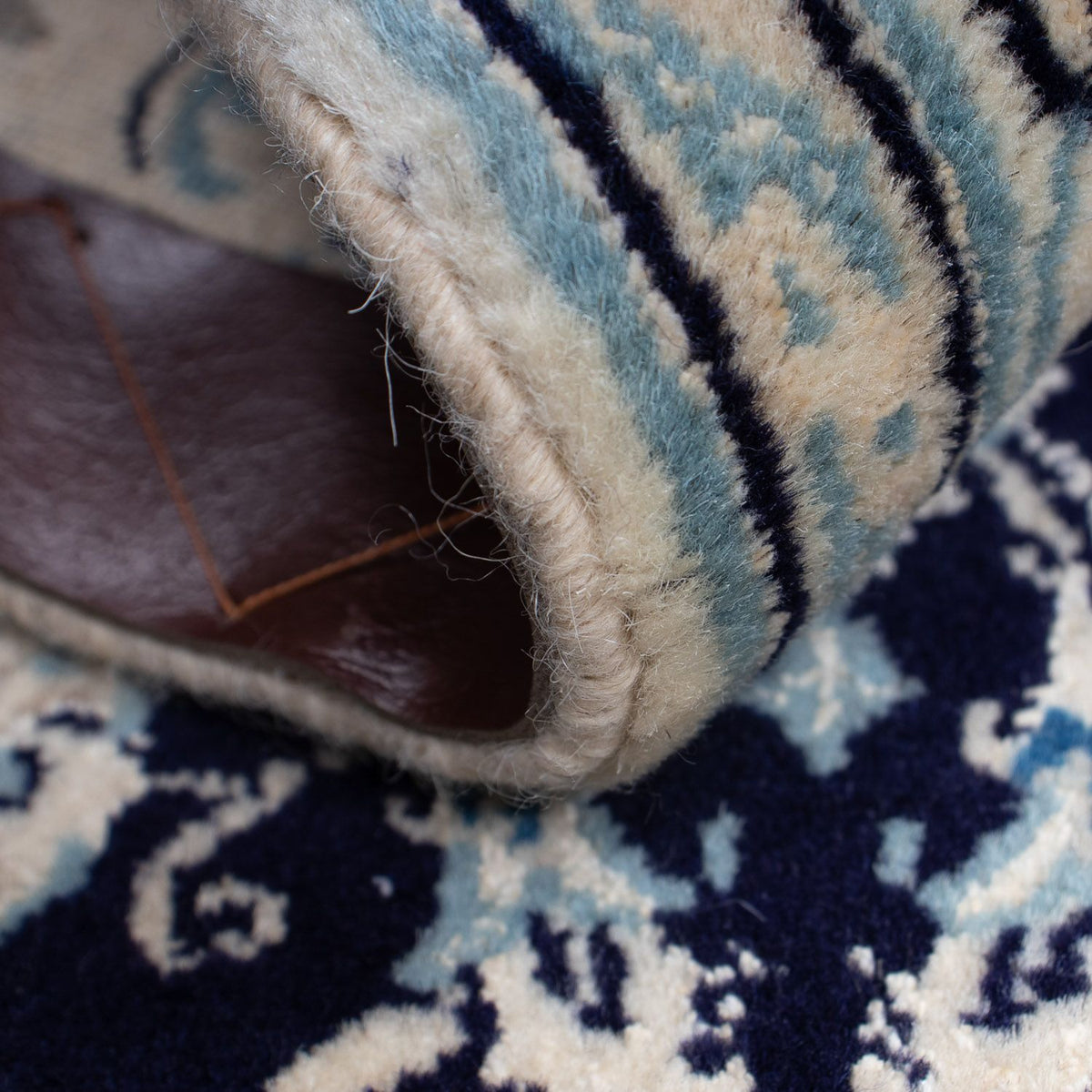 Tapis persan - Nain - Royal - 90 x 60 cm - bleu foncé