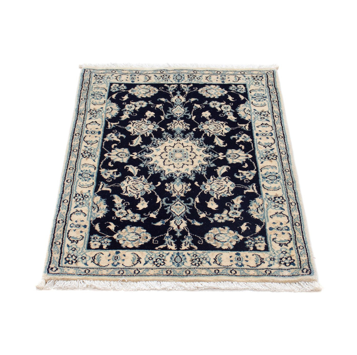 Tapis persan - Nain - Royal - 90 x 60 cm - bleu foncé