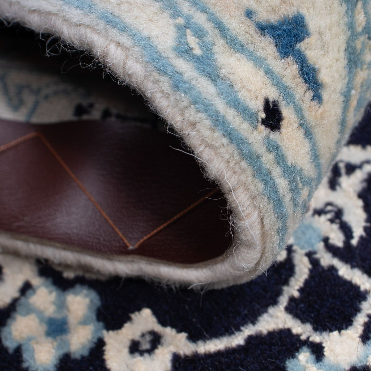 Tapis persan - Nain - Royal - 90 x 60 cm - bleu foncé