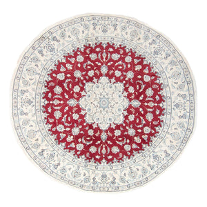 Tapis persan - Nain - Royal ronde  - 90 x 60 cm - rouge