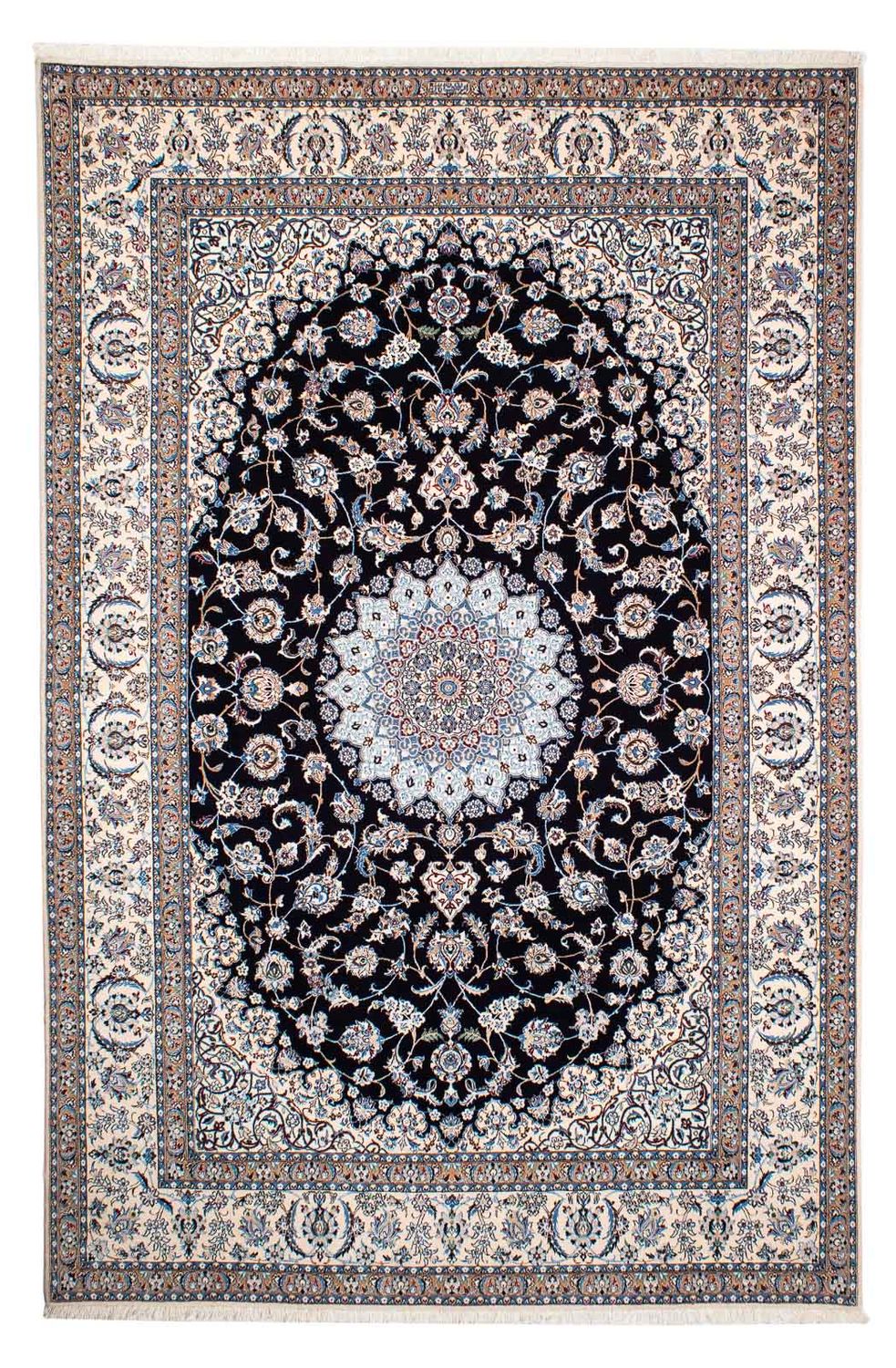 Tapis persan - Nain - Premium - 264 x 177 cm - bleu foncé