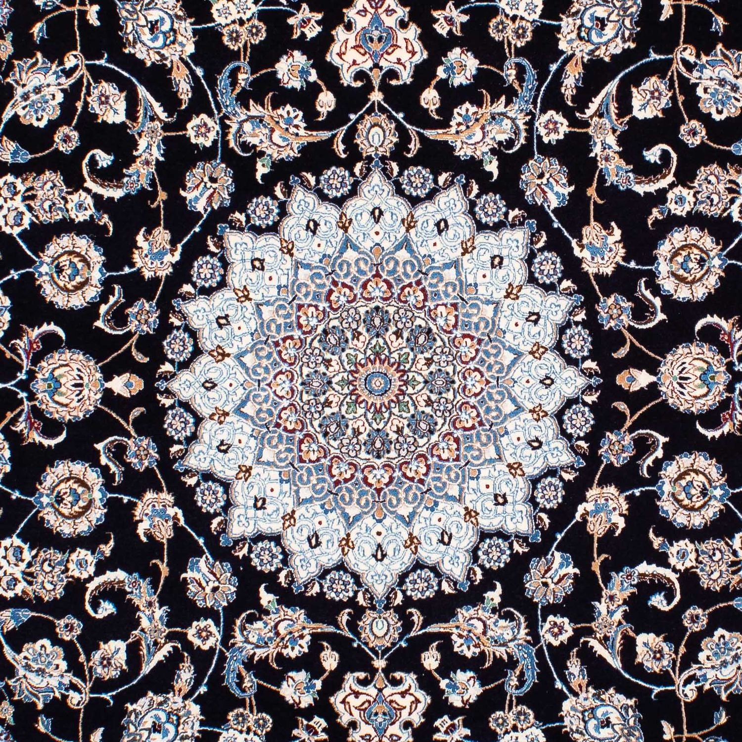 Tapis persan - Nain - Premium - 264 x 177 cm - bleu foncé