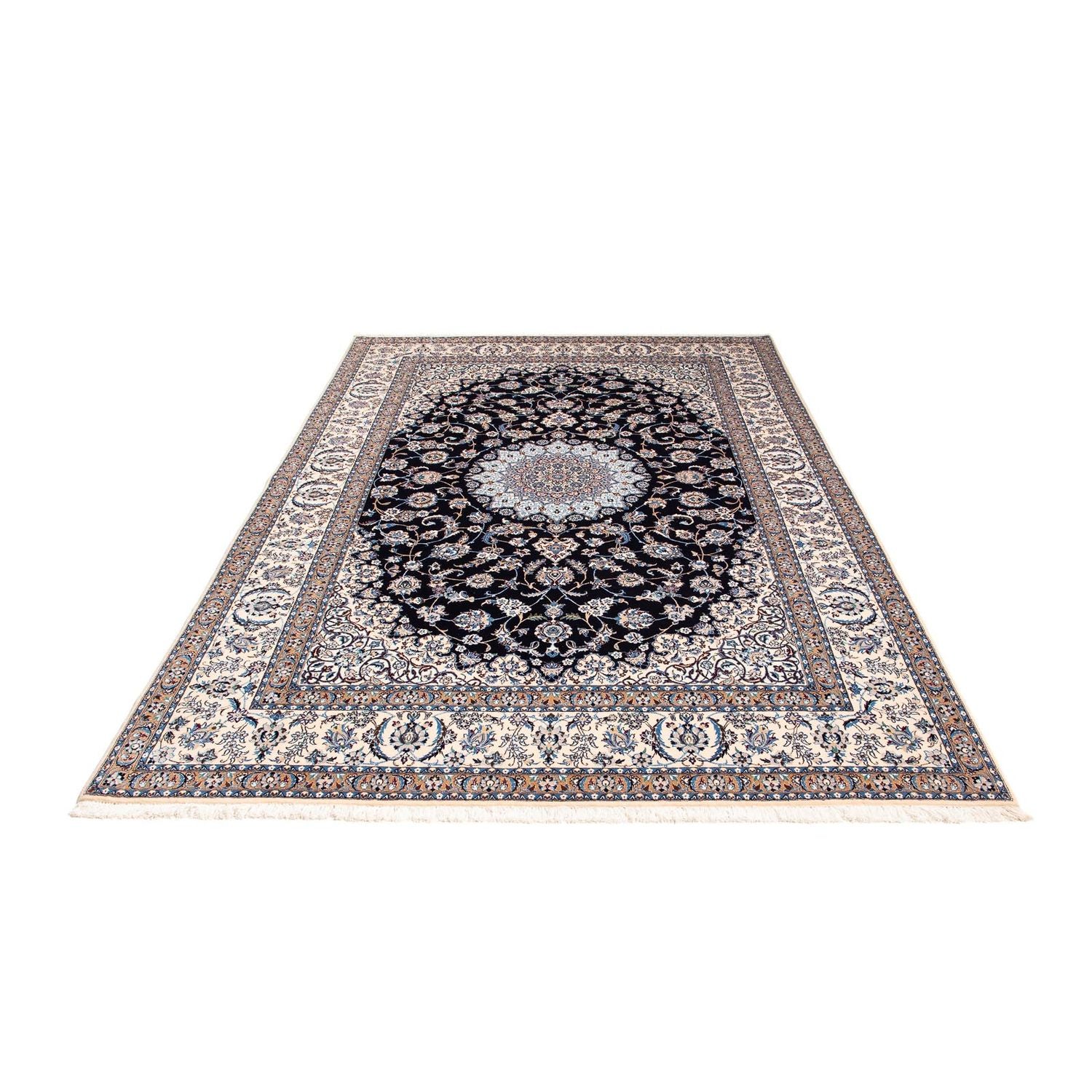 Tapis persan - Nain - Premium - 264 x 177 cm - bleu foncé