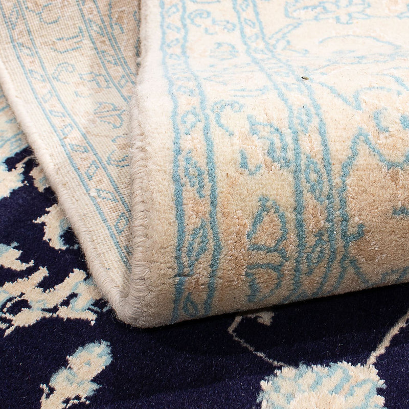 Tapis persan - Nain - 297 x 195 cm - bleu foncé
