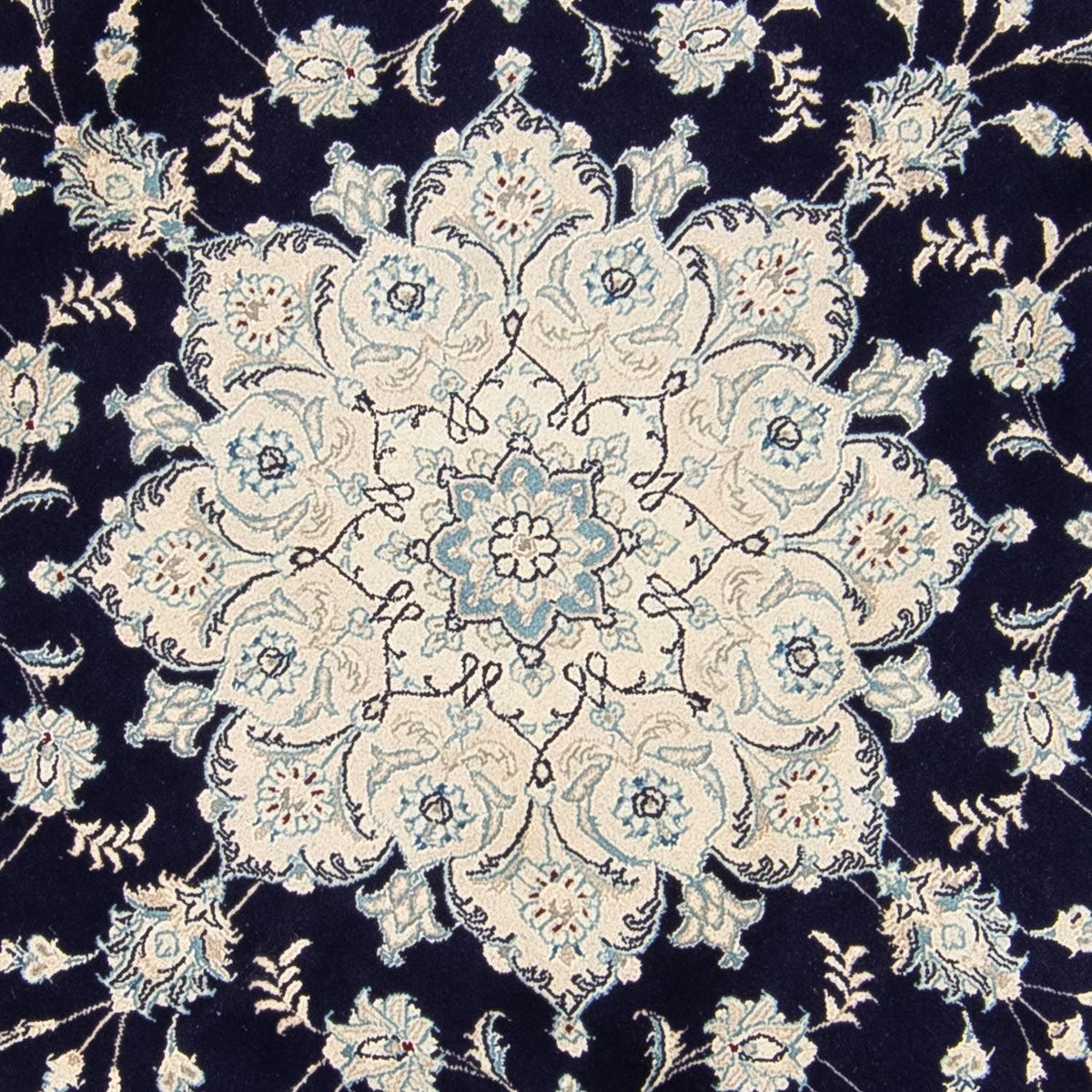 Tapis persan - Nain ronde  - 290 x 290 cm - bleu foncé