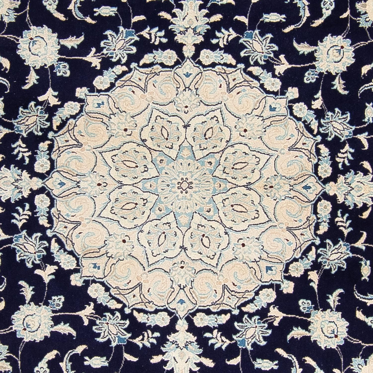 Tapis persan - Nain ronde  - 295 x 295 cm - bleu foncé