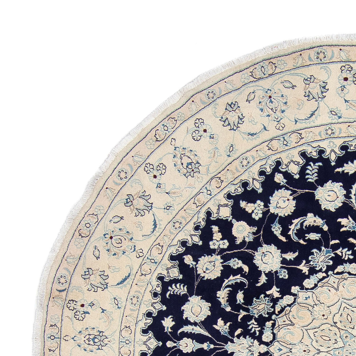 Tapis persan - Nain ronde  - 295 x 295 cm - bleu foncé