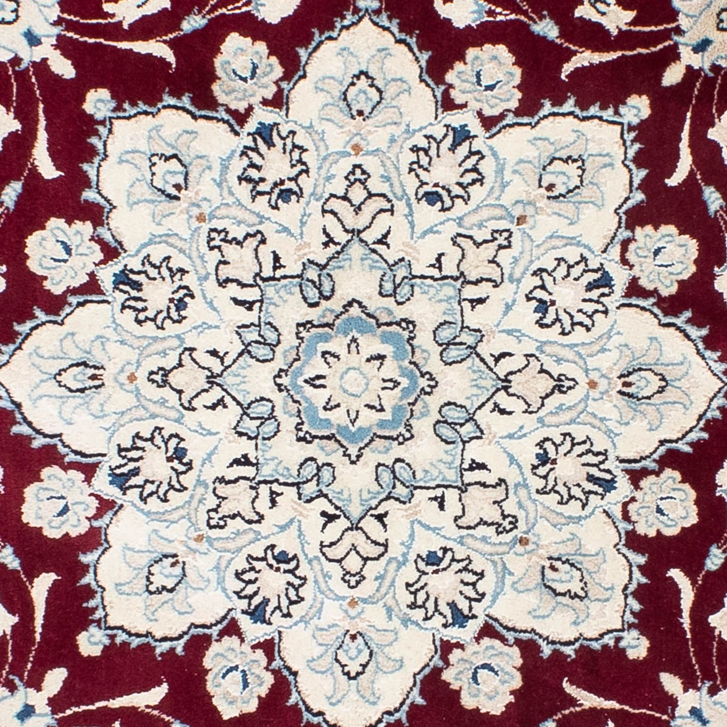 Tapis persan - Nain - Royal ronde  - 240 x 240 cm - rouge foncé