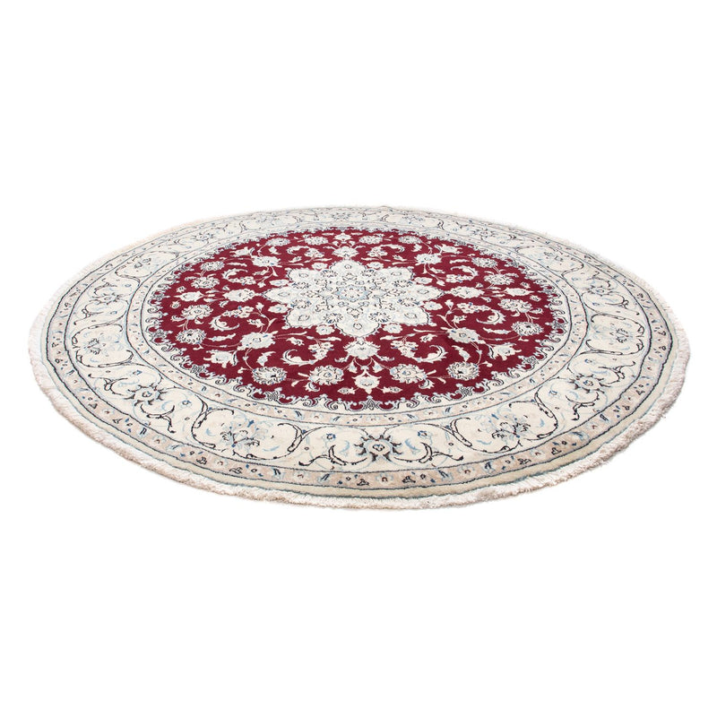 Tapis persan - Nain - Royal ronde  - 240 x 240 cm - rouge foncé